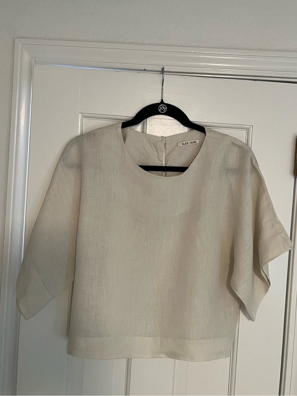 Black Crane cream linen top Size Small